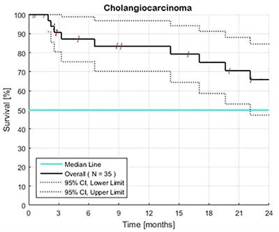 Cholangiocarcinoma, sequential chemotherapy, and prognostic tests
